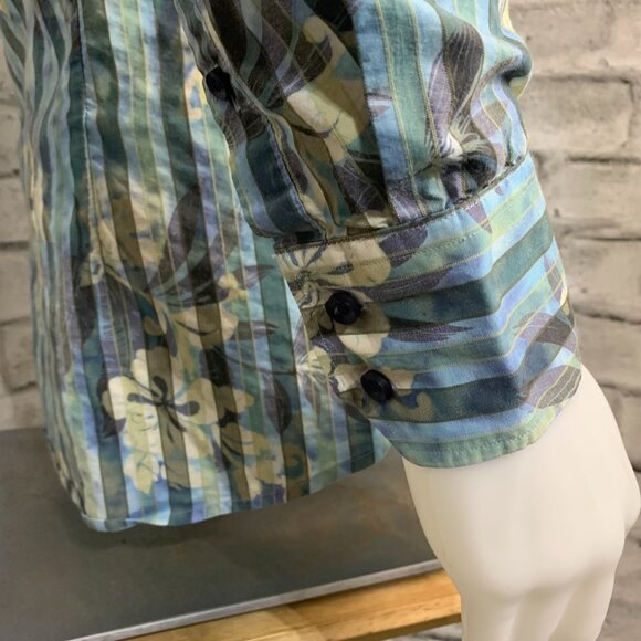 Klauss Boehler Casual Button Down Tropical Floral Print Shirt - Picture 4 of 11